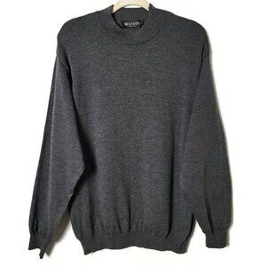 Vintage Brandini Italy Mens Gray Merino Wool Long Sleeve Golf Pullover Sweater L
